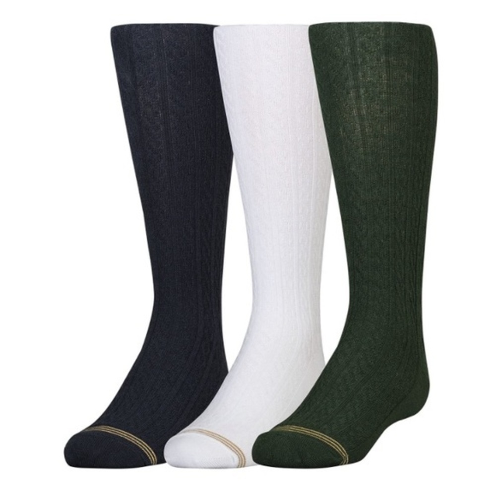 🔥5/$25🔥Gold Toe Knee High Socks Hunter Green & Navy  3pair